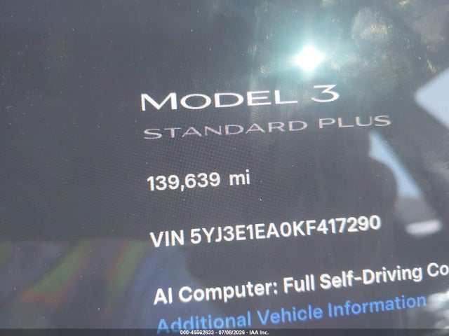 Tesla Model 3 Long Range/mid Range/standard Range/standard Range Plus 2019 5YJ3E1EA0KF417290 Image 15