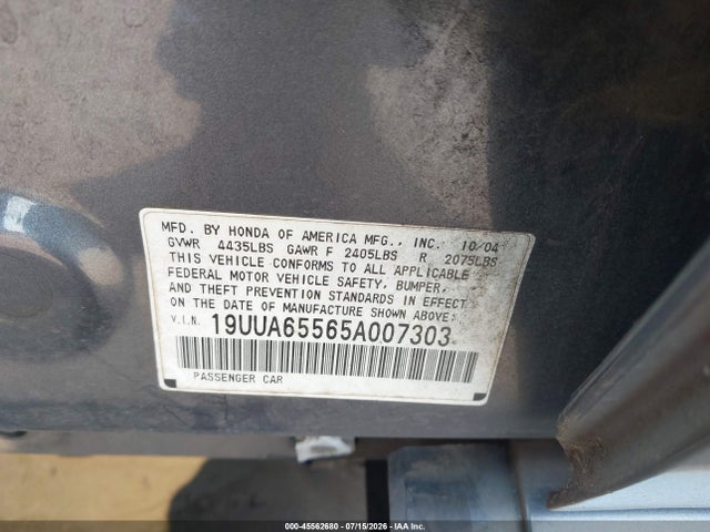 Продажа на аукционе авто 2005 Acura Tl, vin: 19UUA65565A007303, номер лота: 45562680