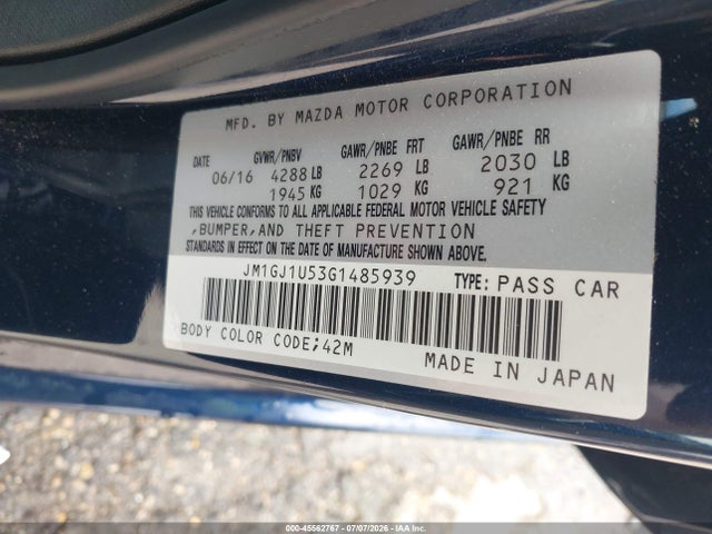 JM1GJ1U53G1485939 Mazda Mazda6 I Sport