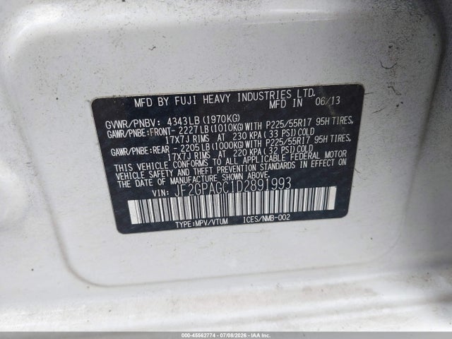 Продажа на аукционе авто 2013 Subaru Xv Crosstrek 2.0i Limited, vin: JF2GPAGC1D2891993, номер лота: 45562774