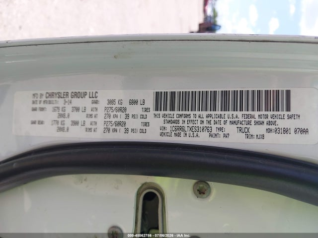 2014 Ram 1500 Lone Star მანქანა იყიდება აუქციონზე, vin: 1C6RR6LTXES310763, აუქციონის ნომერი: 45562786