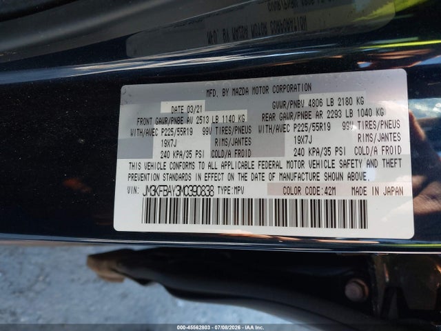 JM3KFBAY3M0390838 Mazda Cx-5 Grand Touring Reserve