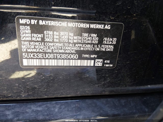 BMW X5 M60i 2026 5UX33EU08T9385060 Image 9