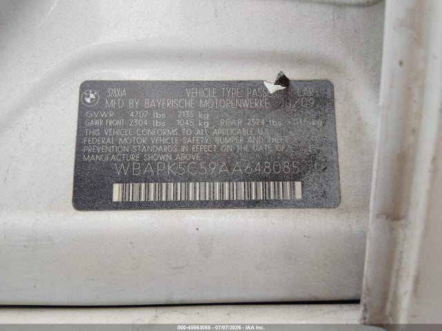 Продажа на аукционе авто 2010 Bmw 328i Xdrive, vin: WBAPK5C59AA648085, номер лота: 45563055