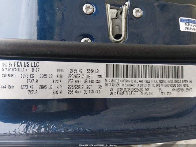 Продажа на аукционе авто 2018 Jeep Cherokee Latitude Plus 4x4, vin: 1C4PJMLX9JD522406, номер лота: 45563106