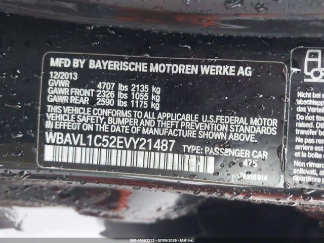 Продаж на аукціоні авто 2014 Bmw X1 Xdrive28i, vin: WBAVL1C52EVY21487, номер лоту: 45563312