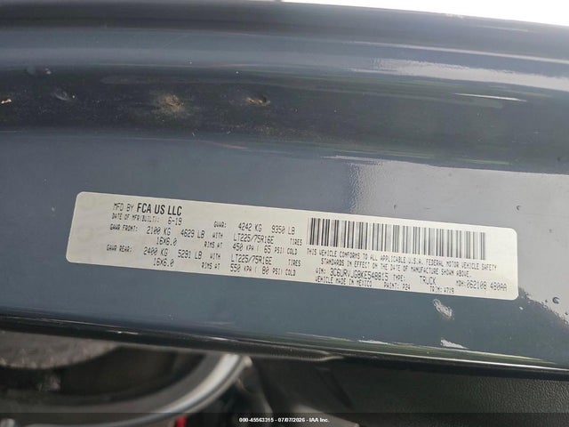 Продажа на аукционе авто 2019 Ram Promaster 3500 Cargo Van High Roof 159 Wb Ext, vin: 3C6URVJG8KE548815, номер лота: 45563315