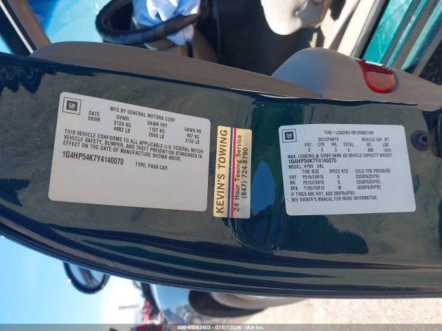 Продажа на аукционе авто 2000 Buick Lesabre Custom, vin: 1G4HP54K7Y4140070, номер лота: 45563403