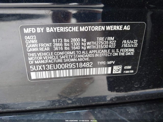 45563466 :رقم المزاد ، 5UX13EU00R9S18482 vin ، 2024 Bmw X5 Sdrive40i مزاد بيع