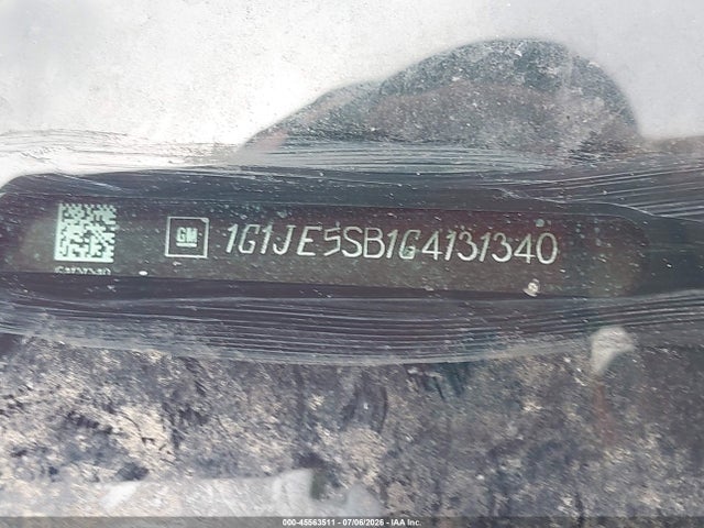 2016 Chevrolet Sonic Ltz Auto მანქანა იყიდება აუქციონზე, vin: 1G1JE5SB1G4131340, აუქციონის ნომერი: 45563511