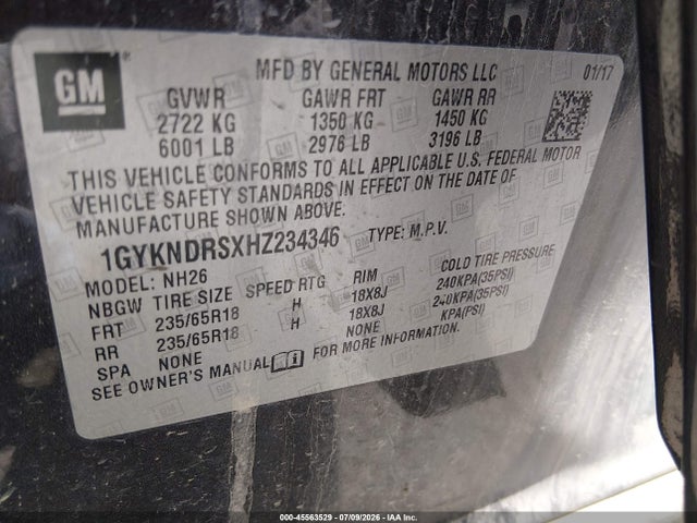 Aukcja sprzedaży 2017 Cadillac Xt5 Luxury, vin: 1GYKNDRSXHZ234346, numer aukcji: 45563529