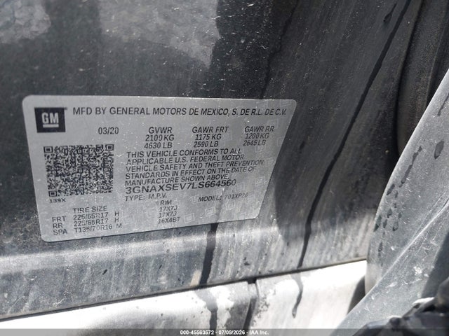 Chevrolet Equinox Awd Ls 2020 3GNAXSEV7LS664560 Image 9