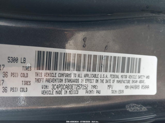 Aukcja sprzedaży 2014 Dodge Journey American Value Pkg, vin: 3C4PDCAB3ET257152, numer aukcji: 45563634