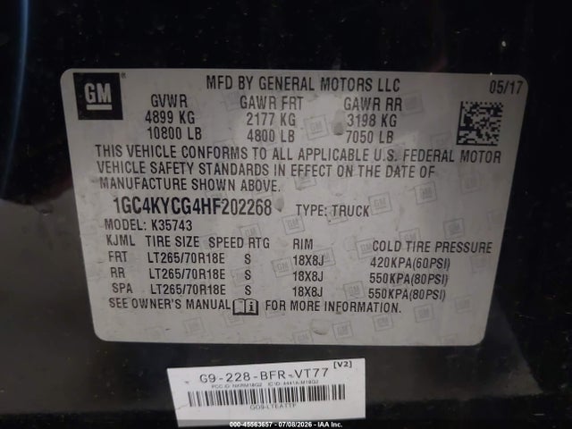 1GC4KYCG4HF202268 Chevrolet Silverado 3500hd Work Truck