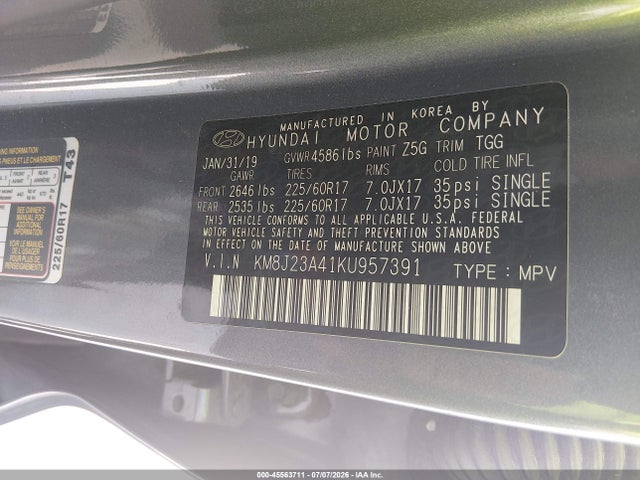 Hyundai TUCSON SE 2019 KM8J23A41KU957391 Image 9