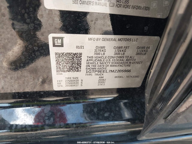 Продаж на аукціоні авто 2021 Gmc Sierra 1500 4wd  Short Box At4, vin: 1GTP9EEL7MZ205966, номер лоту: 45563731