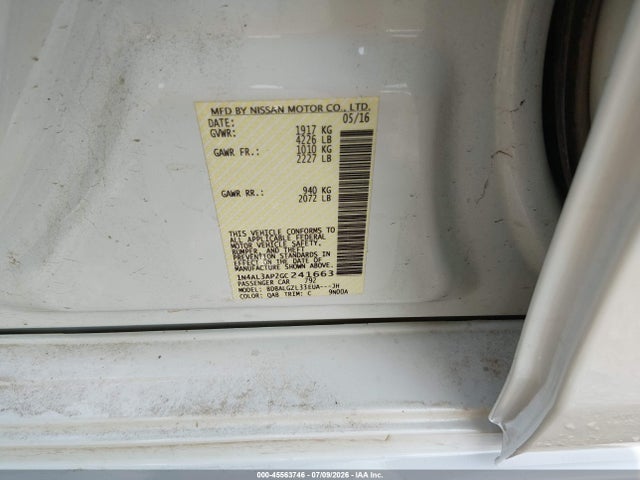 Nissan Altima 2.5 S 2016 1N4AL3AP2GC241663 Image 9