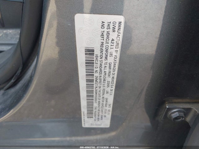 Продажа на аукционе авто 2011 Volkswagen Jetta 2.5l Se, vin: 3VWDZ7AJXBM355553, номер лота: 45563785