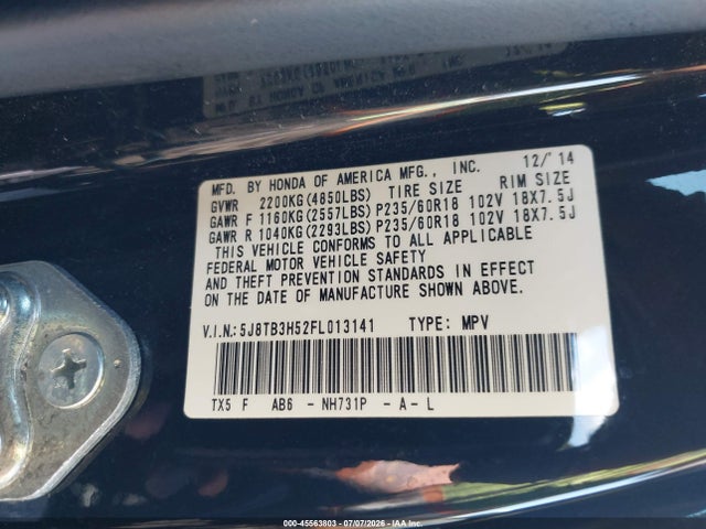 Продаж на аукціоні авто 2015 Acura Rdx, vin: 5J8TB3H52FL013141, номер лоту: 45563803