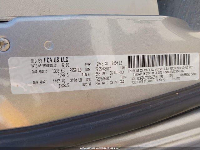 Dodge Grand Caravan Sxt 2016 2C4RDGCG7GR375591 Image 9