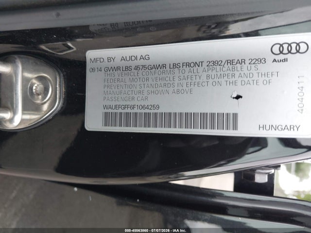 Продаж на аукціоні авто 2015 Audi A3 2.0t Premium, vin: WAUEFGFF6F1064259, номер лоту: 45563860