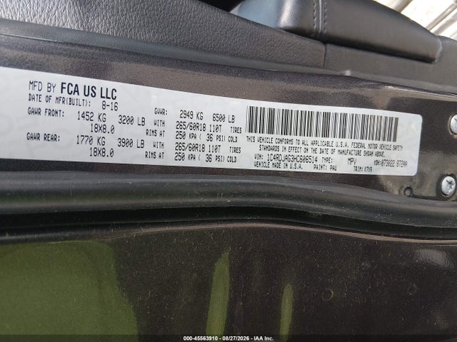 45563910 :رقم المزاد ، 1C4RDJAG3HC606514 vin ، 2017 Dodge Durango Sxt Awd مزاد بيع
