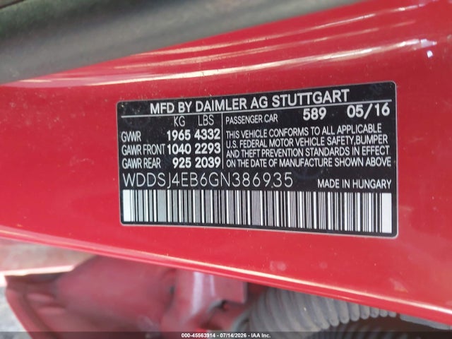 Mercedes-Benz CLA 250 2016 WDDSJ4EB6GN386935 Image 9