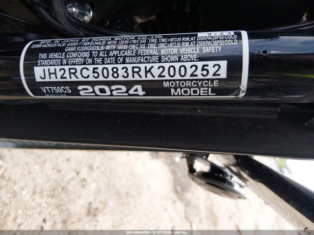JH2RC5083RK200252 Honda Vt750 Cs