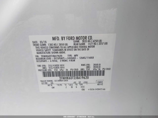 Ford Flex Limited 2018 2FMHK6DT2JBA19620 Image 9