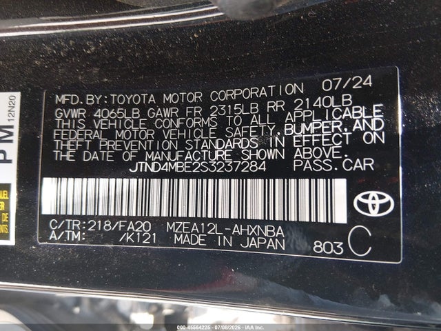 Toyota Corolla Nightshade Edition 2025 JTND4MBE2S3237284 Image 9