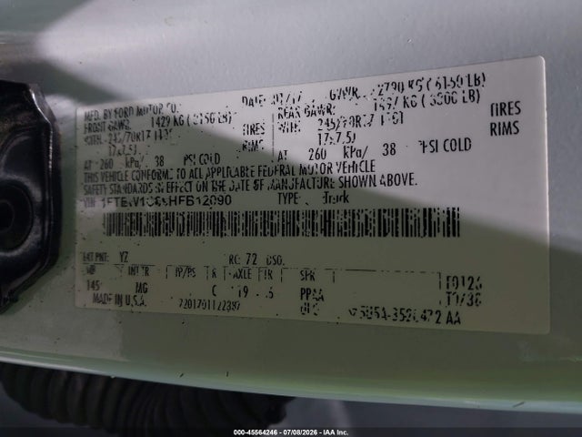 Ford F-150 Xl/xlt 2017 1FTEW1C89HFB12090 Image 9