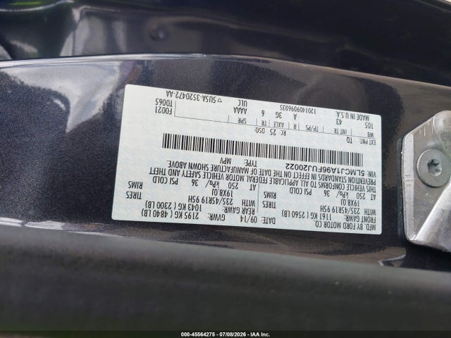 45564275 :رقم المزاد ، 5LMCJ1A96FUJ20022 vin ، 2015 Lincoln Mkc مزاد بيع