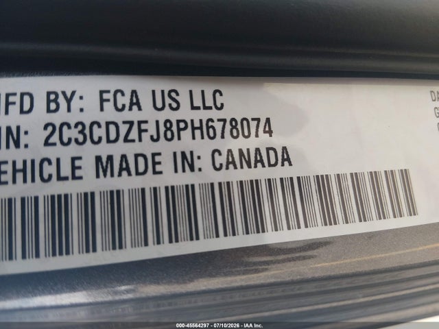 Продаж на аукціоні авто 2023 Dodge Challenger R/t Scat Pack, vin: 2C3CDZFJ8PH678074, номер лоту: 45564297