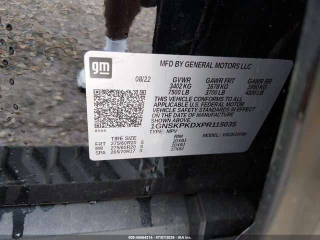 1GNSKPKDXPR115035 Chevrolet Tahoe 4wd Z71