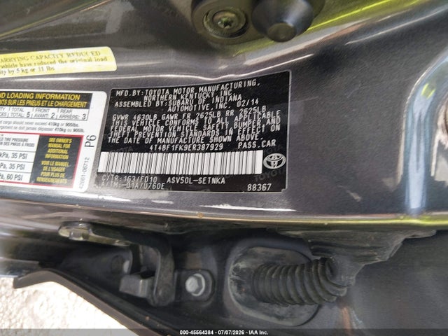 Toyota CAMRY LE 2014 4T4BF1FK9ER387929 Image 9