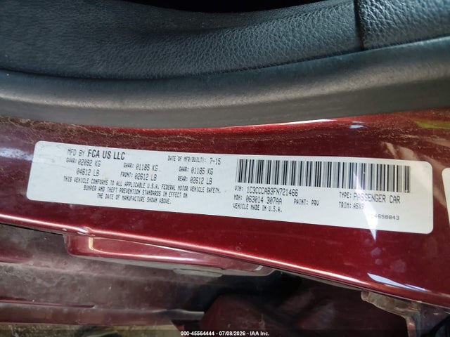 Aukcja sprzedaży 2015 Chrysler 200 Limited, vin: 1C3CCCAB3FN721466, numer aukcji: 45564444