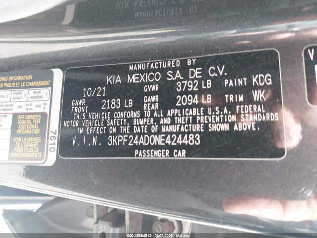 KIA Forte Lxs 2022 3KPF24AD0NE424483 Image 9