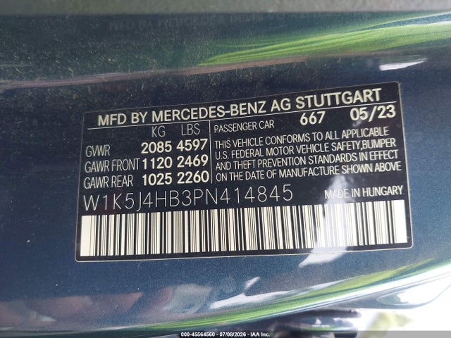 45564560 :رقم المزاد ، W1K5J4HB3PN414845 vin ، 2023 Mercedes-benz Cla 250 Coupe 4matic مزاد بيع