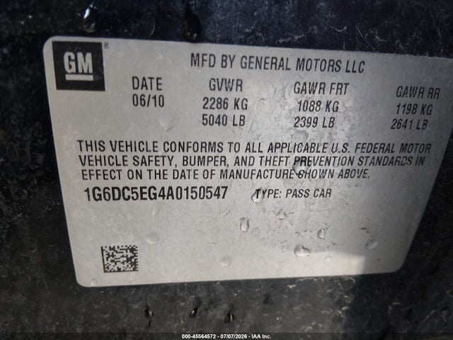 Продажа на аукционе авто 2010 Cadillac Cts, vin: 1G6DC5EG4A0150547, номер лота: 45564572