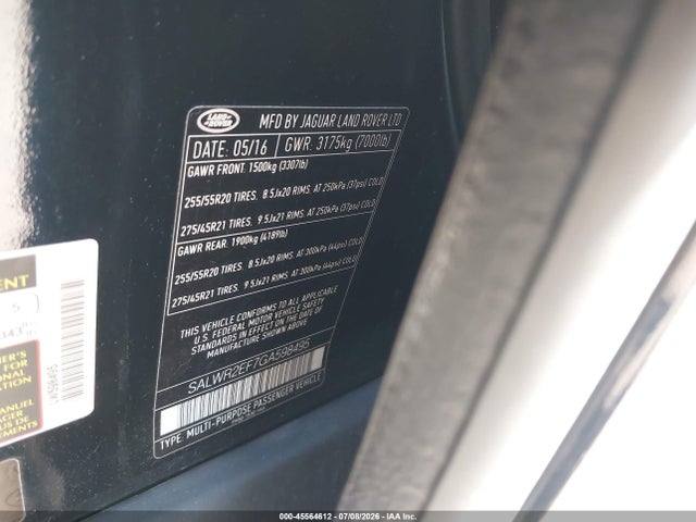 Продаж на аукціоні авто 2016 Land Rover Range Rover Sport 5.0l V8 Supercharged/5.0l V8 Supercharged Dynamic, vin: SALWR2EF7GA598495, номер лоту: 45564612