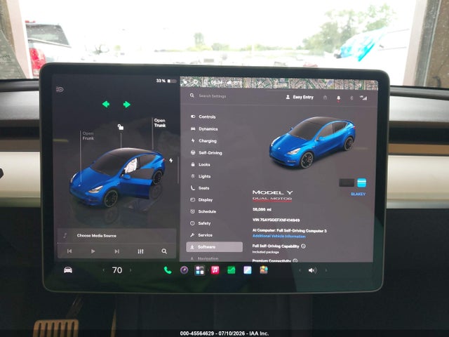 Auction sale of the 2022 Tesla Model Y Performance Dual Motor All-wheel Drive, vin: 7SAYGDEFXNF414949, lot number: 45564629