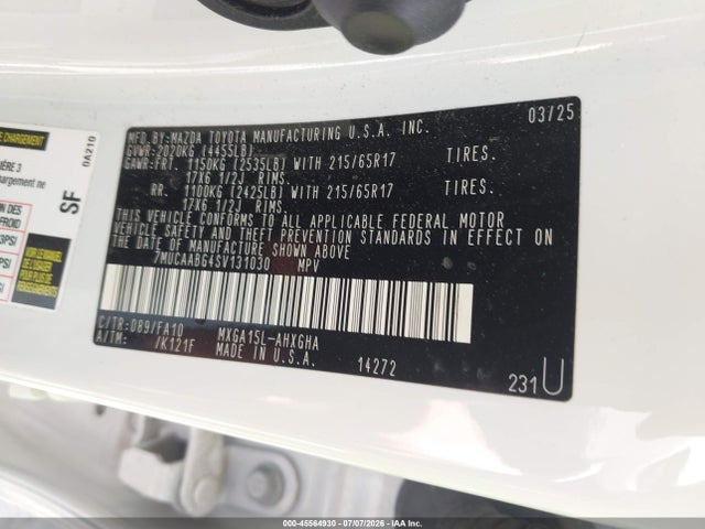 7MUCAABG4SV131030 Toyota Corolla Cross Le