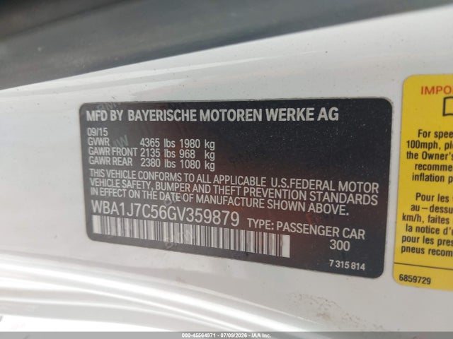 Продажа на аукционе авто 2016 Bmw M235i, vin: WBA1J7C56GV359879, номер лота: 45564971