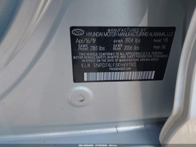 Hyundai ELANTRA SE 2019 5NPD74LF3KH491142 Image 9