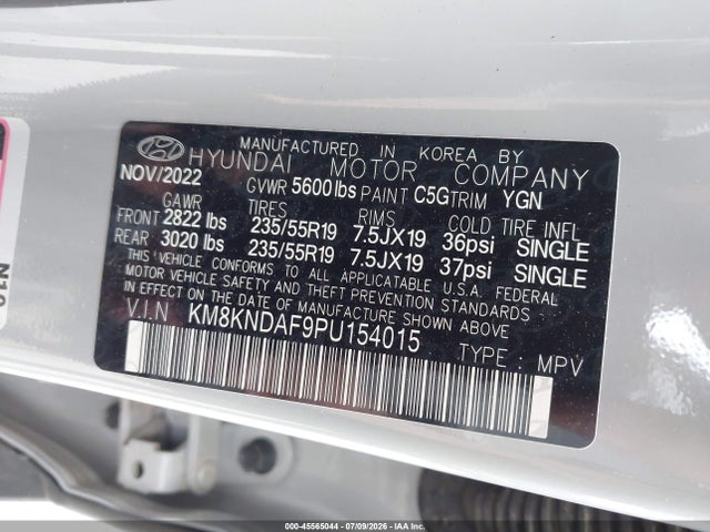 KM8KNDAF9PU154015 Hyundai Ioniq 5 Sel