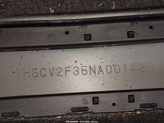 45565049 :رقم المزاد ، 1HGCV2F35NA001420 vin ، 2022 Honda Accord Sport 2.0t مزاد بيع