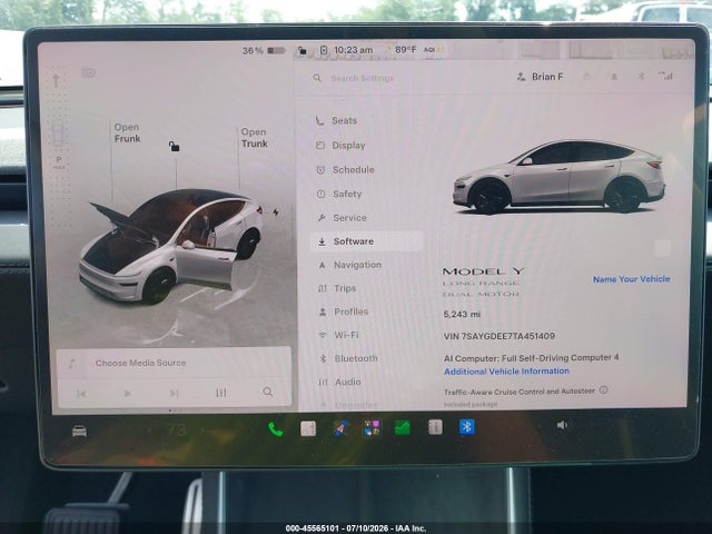 Продажа на аукционе авто 2026 Tesla Model Y All-wheel Drive/long Range Launch Series/premium All-wheel Drive, vin: 7SAYGDEE7TA451409, номер лота: 45565101