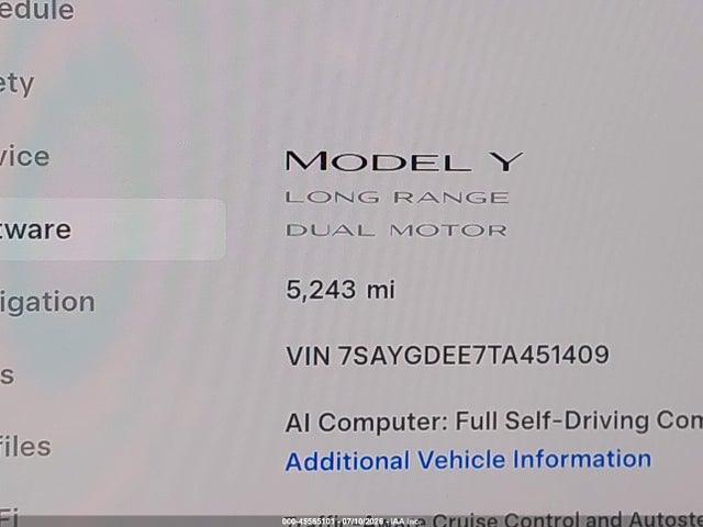 Продажа на аукционе авто 2026 Tesla Model Y All-wheel Drive/long Range Launch Series/premium All-wheel Drive, vin: 7SAYGDEE7TA451409, номер лота: 45565101