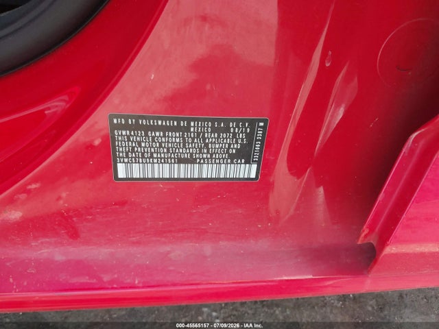 45565157 :رقم المزاد ، 3VWC57BU9KM241561 vin ، 2019 Volkswagen Jetta S/se/r-line مزاد بيع