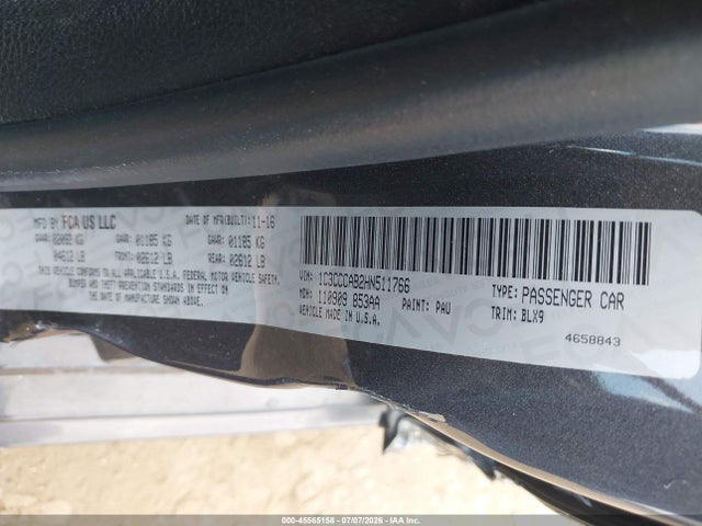 2017 Chrysler 200 Limited Platinum მანქანა იყიდება აუქციონზე, vin: 1C3CCCAB2HN511766, აუქციონის ნომერი: 45565158